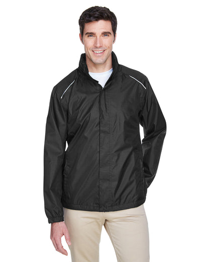 Core365 Men's Climate Seam-Sealed Lightweight Variegated Ripstop Jacket 88185 #color_BLACK