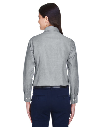 Harriton Ladies' Long-Sleeve Oxford with Stain-Release M600W #color_OXFORD GREY