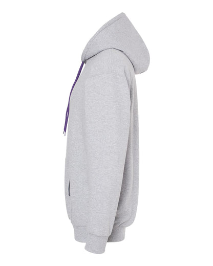 King Fashion Two-Tone Hooded Sweatshirt KF9041 #color_Sport Grey/ Purple