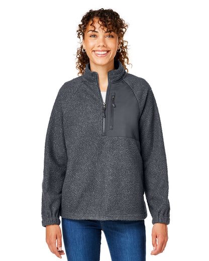 North End Ladies' Aura Sweater Fleece Quarter-Zip NE713W #color_CARBON