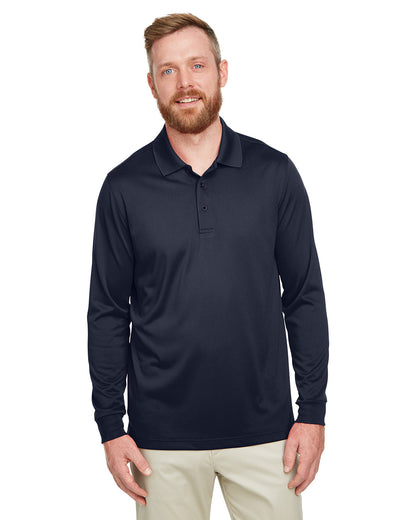 Harriton Men's Tall Advantage Long Sleeve Snag Protection Plus IL Polo M348LT #color_DARK NAVY