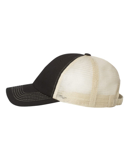 Sportsman Contrast-Stitch Mesh-Back Cap 3100 #color_Black/ Stone