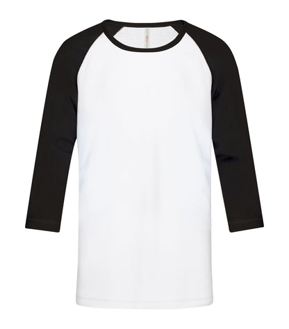 Atc Eurospun Ring Spun Baseball Yth Tee ATC0822Y #color_White/Black