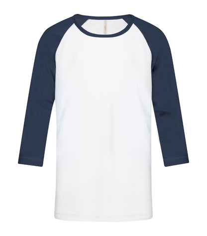 Atc Eurospun Ring Spun Baseball Yth Tee ATC0822Y #color_White/True Navy