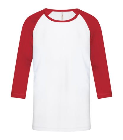 Atc Eurospun Ring Spun Baseball Yth Tee ATC0822Y #color_White/True Red