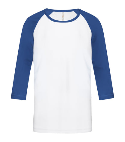 Atc Eurospun Ring Spun Baseball Yth Tee ATC0822Y #color_White/True Royal