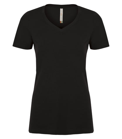 Atc Eurospun Ring Spun V-Neck Lds' Tee ATC8001L #color_Black