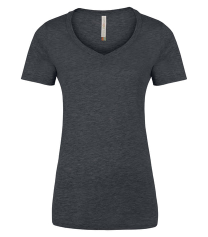 Atc Eurospun Ring Spun V-Neck Lds' Tee ATC8001L #color_Charcoal Heather
