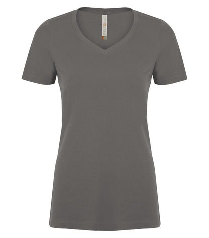 Atc Eurospun Ring Spun V-Neck Lds' Tee ATC8001L #color_Coal Grey