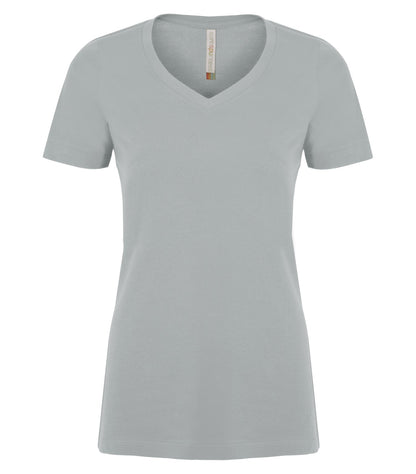 Atc Eurospun Ring Spun V-Neck Lds' Tee ATC8001L #color_Silver