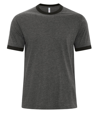Atc Eurospun Ringer Tee ATC9001 #color_Charcoal Heather/Black