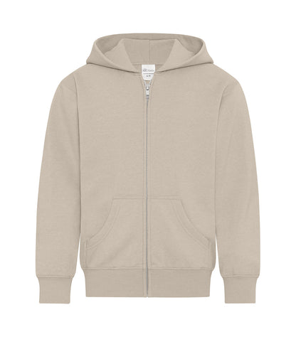 Atc Everyday Collection Everyday Fleece F/Z Yth Hooded ATCY2600 #color_Sand