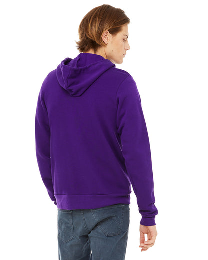 BELLA + CANVAS Unisex Sponge Fleece Full-Zip Hooded Sweatshirt 3739 #color_TEAM PURPLE