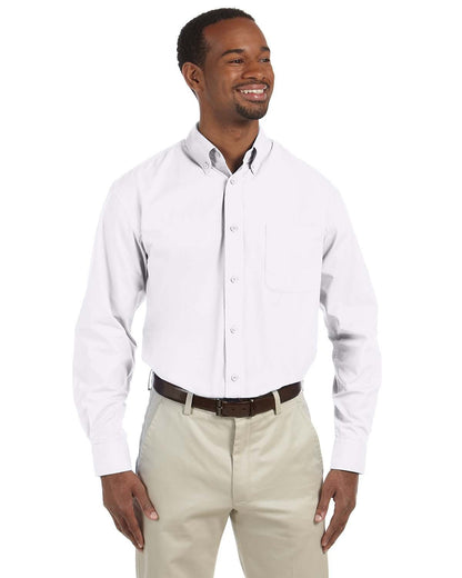 Harriton Men's Tall Essential Poplin M510T #color_WHITE