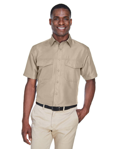 Harriton Men's Key West Short-Sleeve Performance Staff Shirt M580 #color_KHAKI