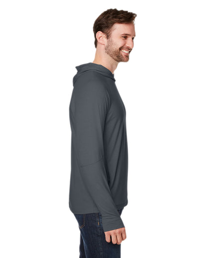 North End Unisex JAQ Stretch Performance Hooded T-Shirt NE105 #color_CARBON