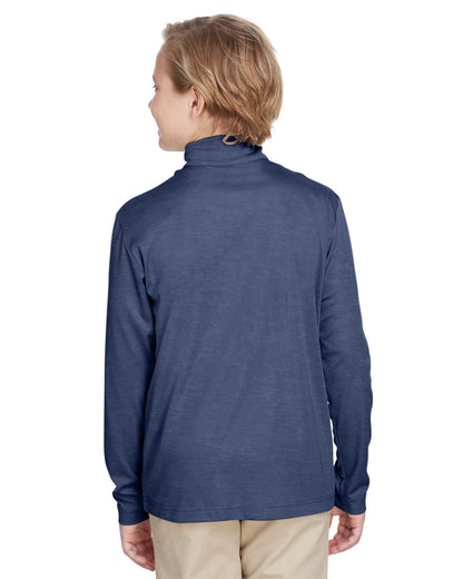 Team 365 Youth Zone Sonic Heather Performance Quarter-Zip TT31HY #color_SP DRK NVY HTH