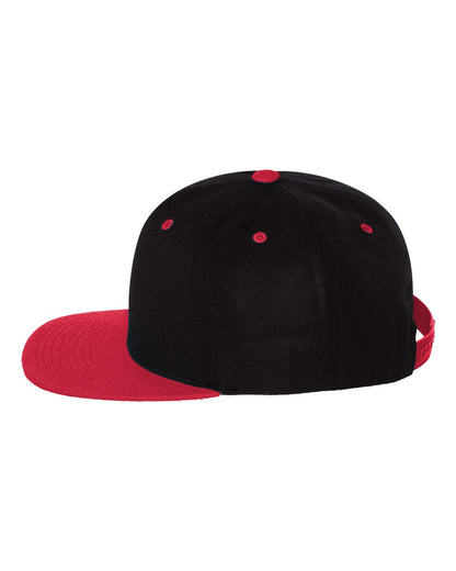 YP Classics Premium Flat Bill Snapback Cap 6089M #color_Black/ Red