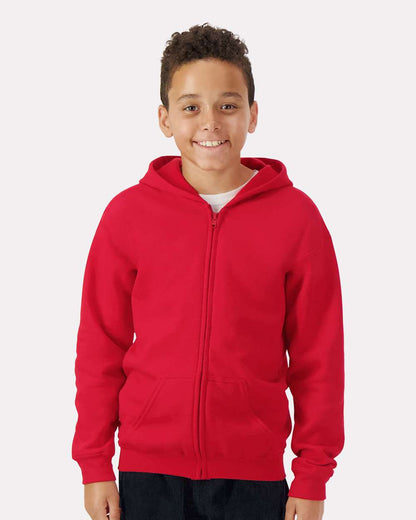 Gildan Heavy Blend™ Youth Full-Zip Hooded Sweatshirt 18600B #colormdl_Red