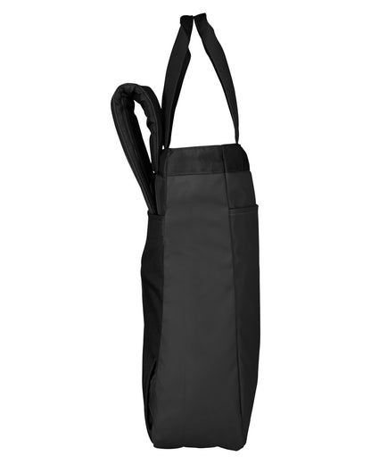 North End Men's Reflective Convertible Backpack Tote NE901 #color_BLACK