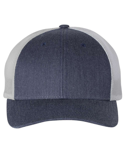 Richardson Low Pro Trucker Cap 115 #color_Heather Navy/ Silver