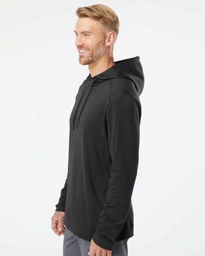 Adidas Textured Mixed Media Hooded Sweatshirt A530 #colormdl_Black