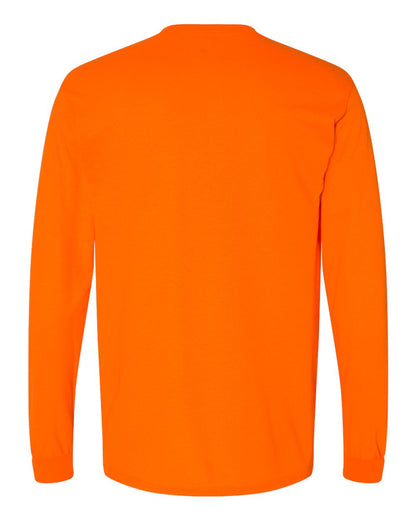 Gildan DryBlend® 50/50 Long Sleeve T-Shirt 8400 #color_Safety Orange