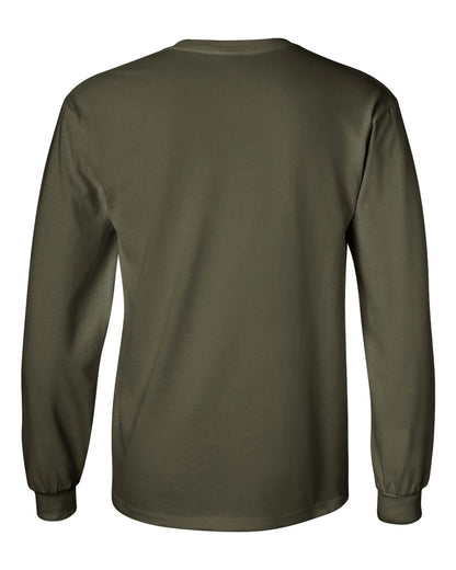 Gildan Ultra Cotton® Long Sleeve T-Shirt 2400 #color_Military Green