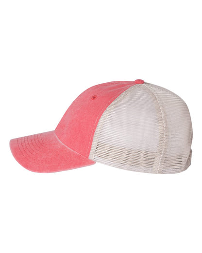 Sportsman Pigment-Dyed Trucker Cap SP510 #color_Red/ Stone