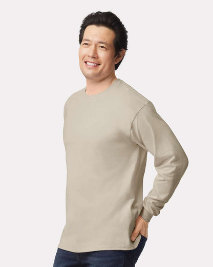 Gildan Ultra Cotton® Long Sleeve T-Shirt 2400 #colormdl_Sand