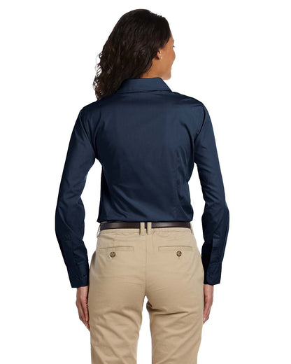 Harriton Ladies' Essential Poplin M510W #color_NAVY