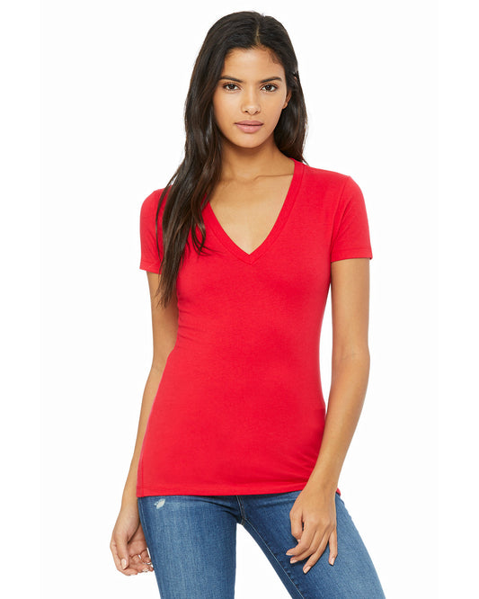 BELLA + CANVAS Ladies' Jersey Short-Sleeve Deep V-Neck T-Shirt B6035