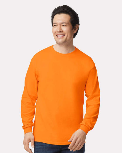 Gildan Ultra Cotton® Long Sleeve T-Shirt 2400 #colormdl_Safety Orange