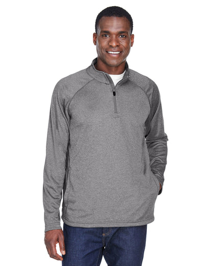 Devon & Jones Men's Stretch Tech-Shell® Compass Quarter-Zip DG440 #color_DK GREY HEATHER