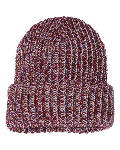 Sportsman 12" Chunky Cuffed Beanie SP90 #color_Maroon/ Natural