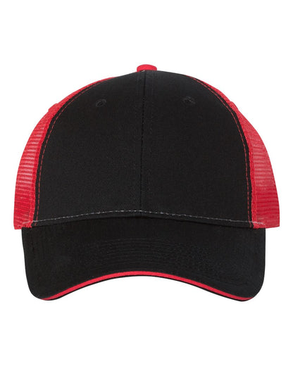 Valucap Sandwich Trucker Cap S102 #color_Black/ Red