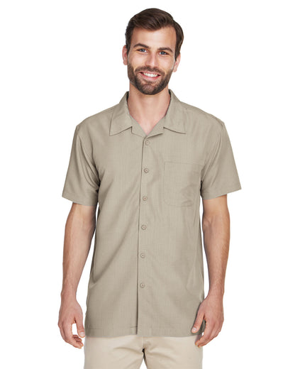 Harriton Men's Barbados Textured Camp Shirt M560 #color_KHAKI