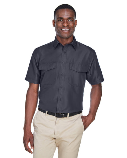 Harriton Men's Key West Short-Sleeve Performance Staff Shirt M580 #color_DARK CHARCOAL