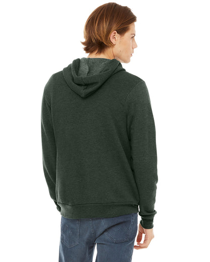 BELLA + CANVAS Unisex Sponge Fleece Full-Zip Hooded Sweatshirt 3739 #color_HEATHER FOREST