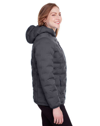 North End Ladies' Loft Puffer Jacket NE708W #color_CARBON / BLACK