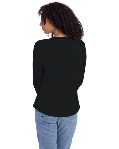 Next Level Ladies' Relaxed Long Sleeve T-Shirt 3911NL #color_BLACK