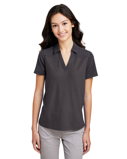 Core365 Ladies' Fusion ChromaSoft Colorblock Polo CE112CW #color_CARBON / CRBN HTH