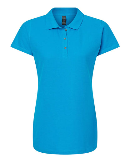 M&O Women's Ringspun Pique Polo 7600 #color_Turquoise