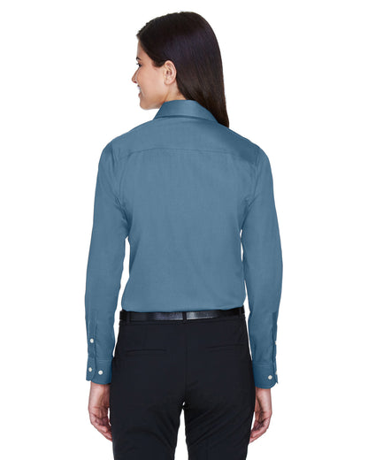 Devon & Jones Ladies' Crown Collection® Solid Stretch Twill Woven Shirt DG530W #color_SLATE BLUE