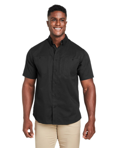 Harriton Men's Advantage IL Short-Sleeve Work Shirt M585 #color_BLACK