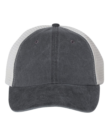 Sportsman Pigment-Dyed Trucker Cap SP510 #color_Black/ Stone