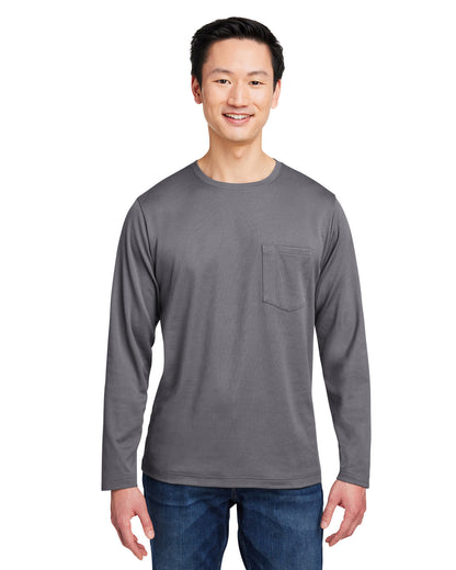 Harriton Unisex Charge Snag and Soil Protect Long-Sleeve T-Shirt M118L #color_DARK CHARCOAL