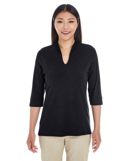 Devon & Jones Ladies' Perfect Fit™ Tailored Open Neckline Top DP188W #color_BLACK