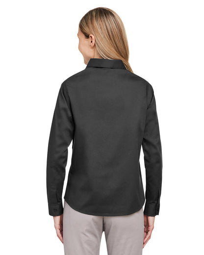 Harriton Ladies' Advantage IL Long-Sleeve Workshirt M585LW #color_DARK CHARCOAL