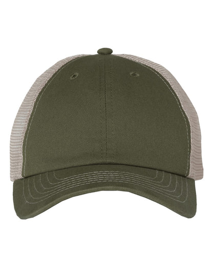 Sportsman Contrast-Stitch Mesh-Back Cap 3100 #color_Olive/ Khaki